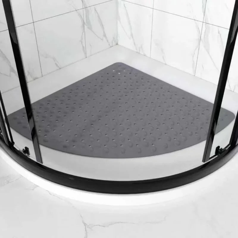 Anti-Slip Bathroom Pad with Suction Cup and Protrusion Points Foot Massage Shower Mat Fan Shaped   Door Mat Funny Bath Mat