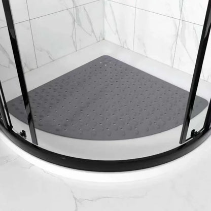 Anti-Slip Bathroom Pad with Suction Cup and Protrusion Points Foot Massage Shower Mat Fan Shaped   Door Mat Funny Bath Mat