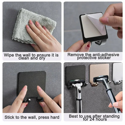 1PC Punch Free Shaving Razor Holder Men Shaving Shaver Storage Hook Wall Shelf Bathroom Razor Rack Wall Kitchen Accessories