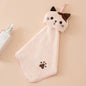 Cute Cat Coral Velvet Kitchen Hand Towel