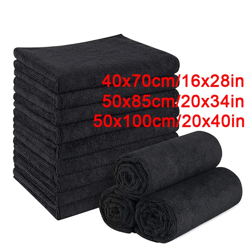 Microfiber Salon Towels Black for Hair Stylist Bleach Proof Hair Towel for Home Hotel Beauty Salon