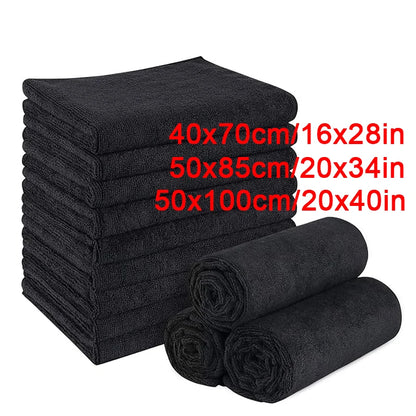 Microfiber Salon Towels Black for Hair Stylist Bleach Proof Hair Towel for Home Hotel Beauty Salon
