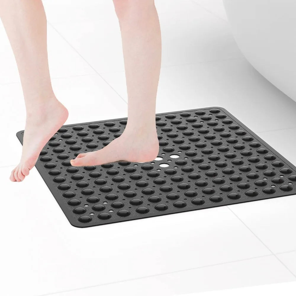 53x53cm Shower Mat Suction Cup PVC Anti Slip Bath Mat Square Shower Floor Pad Non Slip Safety Mat for Bathtub Bathroom Carpet