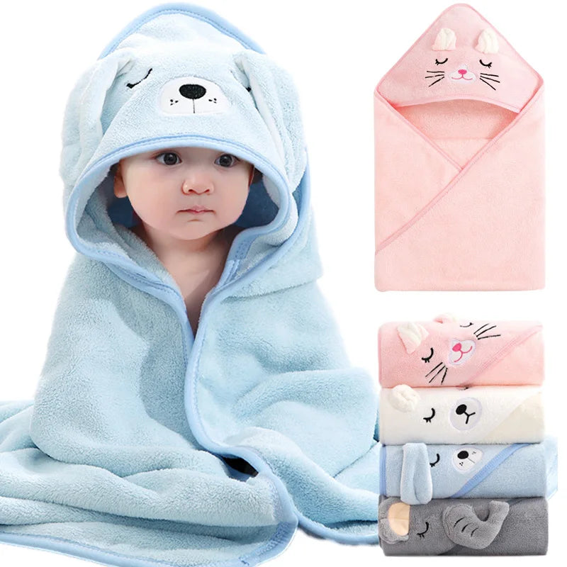 Cartoon Animal Baby Hooded Bath Towel