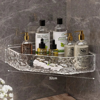 Corner Shelf Wall Mount Corner Glacier Design Bathroom Shelf Organizer Shampoo Soap Storage Shower Caddy Bathroom Accessories