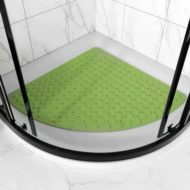 Anti-Slip Bathroom Pad with Suction Cup and Protrusion Points Foot Massage Shower Mat Fan Shaped   Door Mat Funny Bath Mat