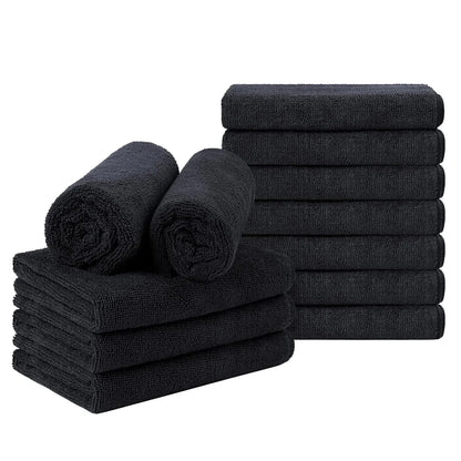 Microfiber Salon Towels Black for Hair Stylist Bleach Proof Hair Towel for Home Hotel Beauty Salon