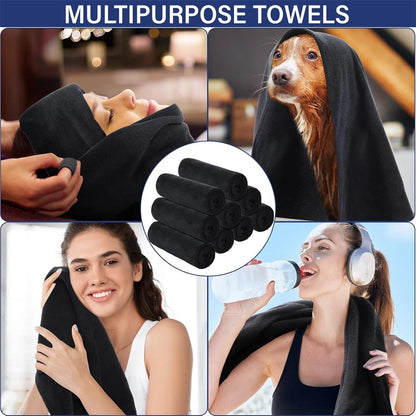 Microfiber Salon Towels Black for Hair Stylist Bleach Proof Hair Towel for Home Hotel Beauty Salon