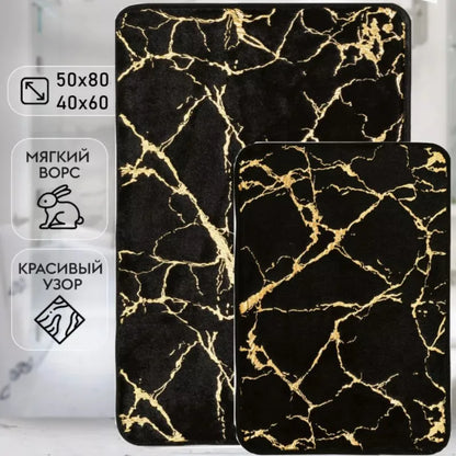 Marble Bathroom Rugs Nonslip Black Gold Bathroom Mats Soft Rabbit Fur Bath Mats for Bathroom Floor Mats Carpet коврик для ванной