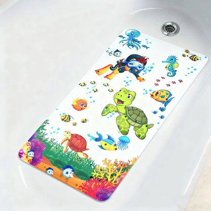 Non Slip Shower Mats for Inside Shower 38x70cm, PVC Bathroom Bathtub Mat Non-Slip Bath Mat for Tub with Suction Cups Drain Holes