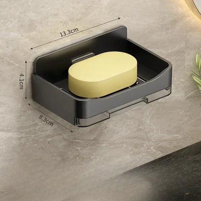 Bathroom Soap Holder Free-Punching Wall Mounted Soap Sponge Holder Organizer Double Drainage Soap Dish Bathroom Accessories