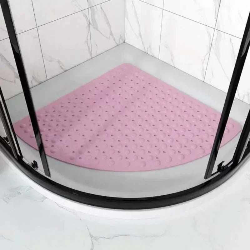 Anti-Slip Bathroom Pad with Suction Cup and Protrusion Points Foot Massage Shower Mat Fan Shaped   Door Mat Funny Bath Mat