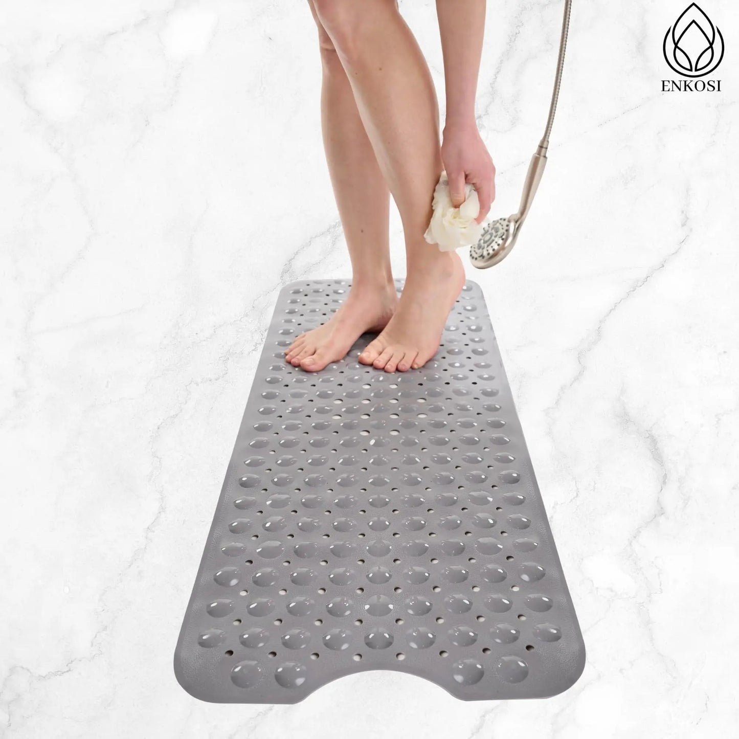 Bath Tub and Shower Mats Non Slip Bath Mat, Non Slip 40 x 16 Inch Extra Large Bathtub Mat, Machine Washable Bathmat with Drain