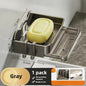 Bathroom Soap Holder Free-Punching Wall Mounted Soap Sponge Holder Organizer Double Drainage Soap Dish Bathroom Accessories