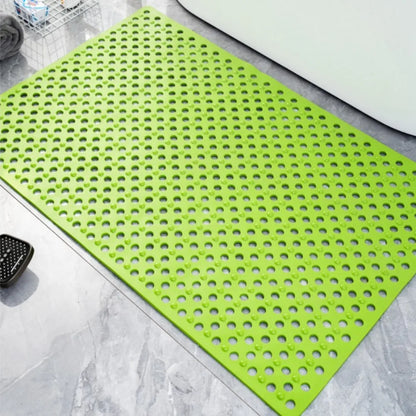 Square Bathroom Mat with Suction Cup Round Hole Design Non-slip Shower Anti-fall Home Shower Massage Fast Drainage Mat