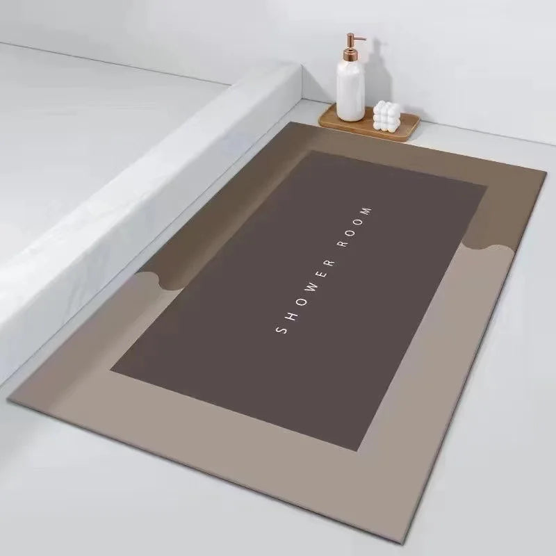 Absorbent Bath Mats Shower Room Non-Slip Bathroom Bathtub Mat Quick-Drying Floor Mats Toilet Foot Pad Easy-cleaning Bathmat