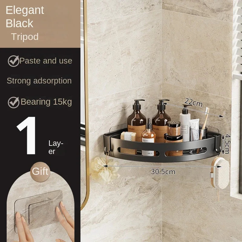 3/2/1 PCS Strong Adhesive No Drill Shower Shelf Storage Upgraded Waterproof Bathroom Organizer Shampoo & Towel Holder Wall Mount