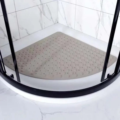 Anti-Slip Bathroom Pad with Suction Cup and Protrusion Points Foot Massage Shower Mat Fan Shaped   Door Mat Funny Bath Mat