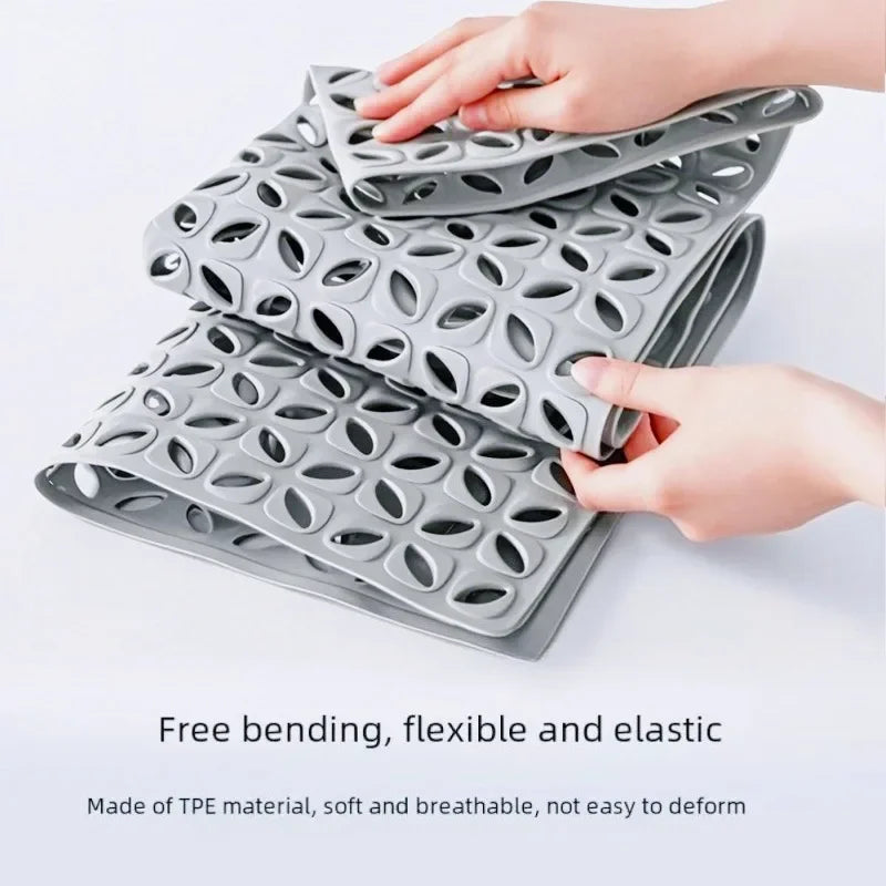 Bathroom Anti Slip Bathmat Quick Drying Household Anti Fall Toilet Floor Rug Bathroom Shower Foot Mat Safety Hollow Waterproof