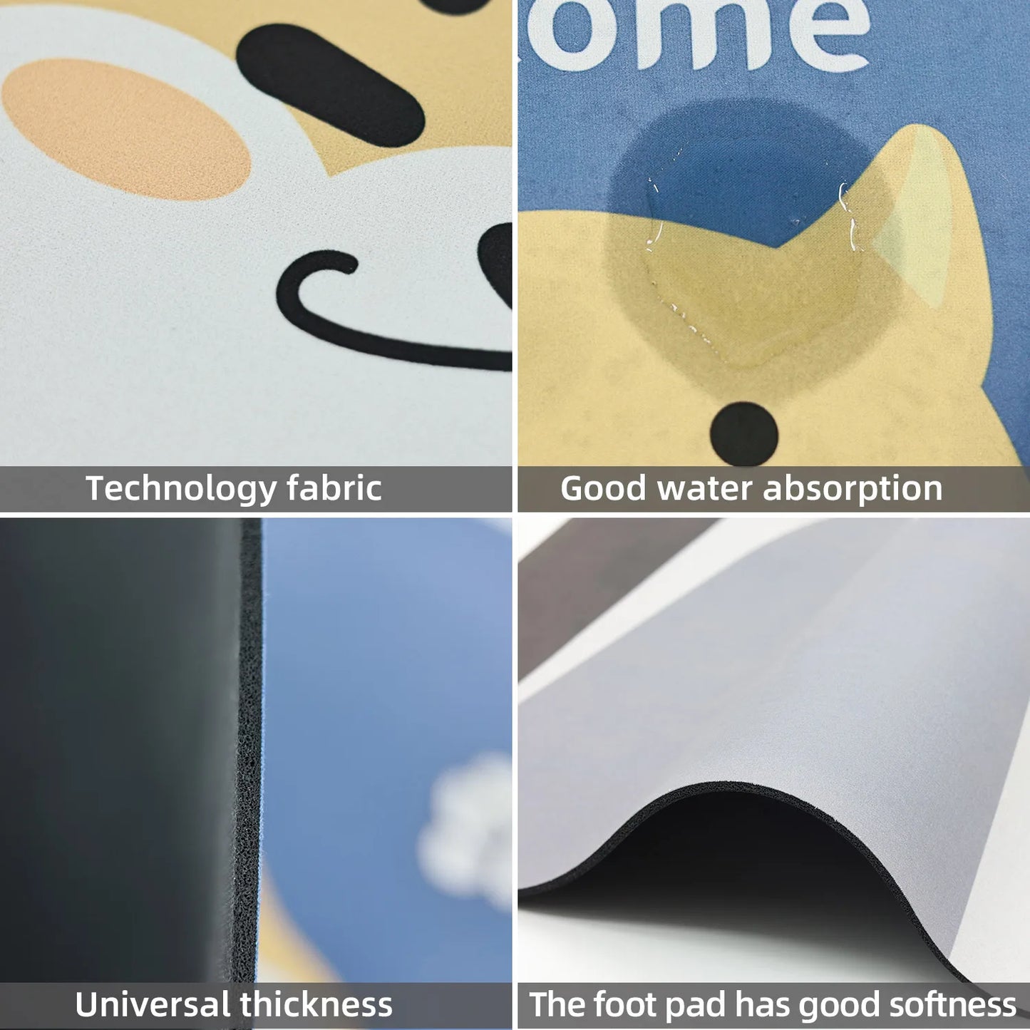 Cartoon Bathroom Soft Diatomaceous Mud Floor Mat, Bathroom Absorbent Foot Mat, Toilet Sink, Bedroom Mat, Carpet