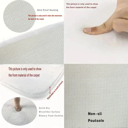 VIKAMA Pebble Pattern Facecloth Floor Mat Ins Style Non-Slip Bathroom Entrance Living Room Three Floor Mats Home Decoration