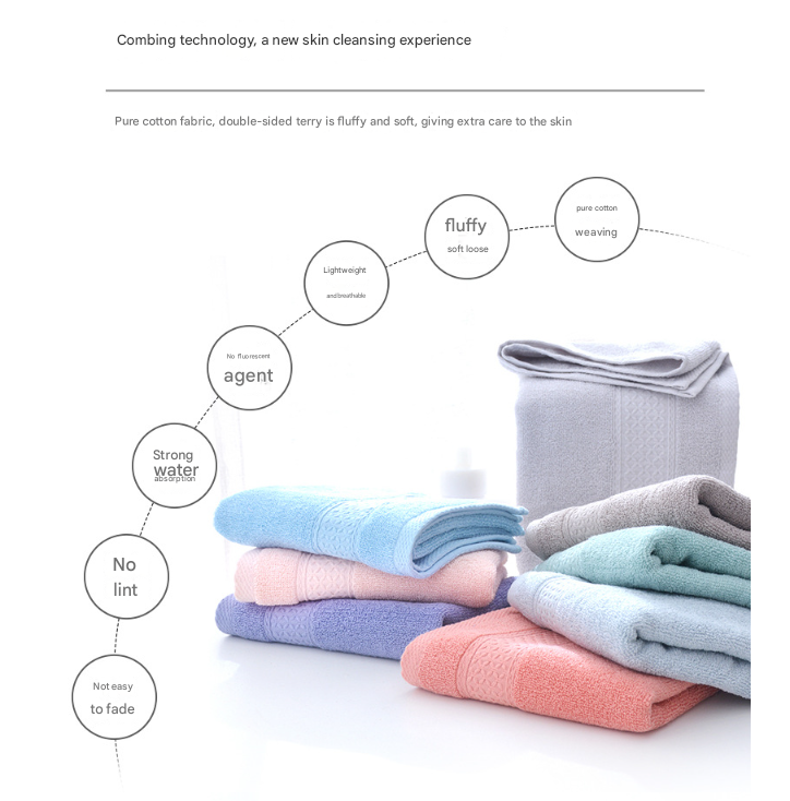 Light Grey Luxury 6-Piece 100% Cotton Towel Set - 2 Bath Towels, 2 Hand Towels, 2 Face Towels