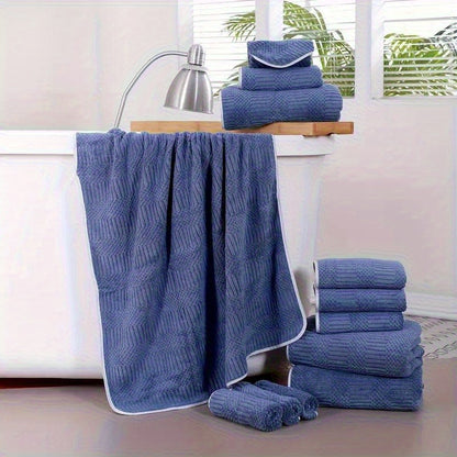 Absorbent Towel Set – 12pcs Highly Absorbent – 4 Washcloths, 4 Hand Towels & 4 Bath Towels