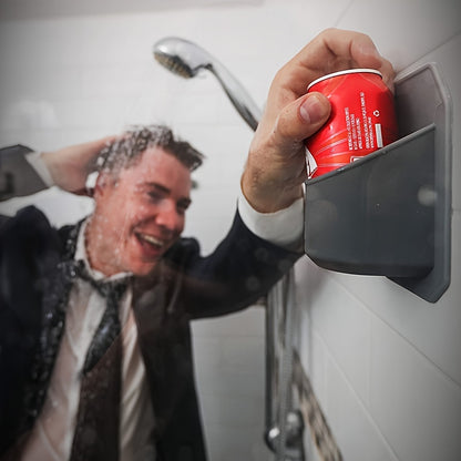 1pc Silicone Shower Beer Holder, Wall-mounted Beverage Can Rack With Grip, Bathroom Drink Caddy, Universal Smartphone Stand, Waterproof Stick-on Cup Holder, Home Essential Bath/Bathroom Accessories