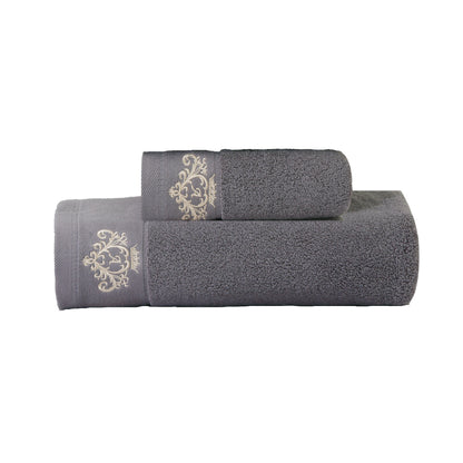 1/2/4pcs Crown Pattern Cotton Towel Set – Soft, Absorbent & Durable Hand and Bath Towels for Family Use