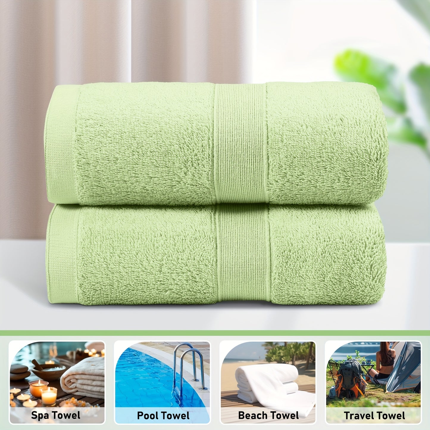 Cotton Bath Towel Set – 2pcs Extra Large – Ultra Soft, Premium Quality